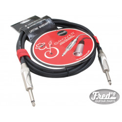 GROVER NOISELESS GUITAR CABLE BLACK-NICKEL 3 M (10')
