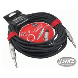 GROVER NOISELESS GUITAR CABLE BLACK-NICKEL 6 M (20')