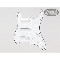 ALL PARTS® PICKGUARD FOR FENDER® STRAT® SSS 11 HOLES 2.54mm 4 PLY WHITE PEARLOID