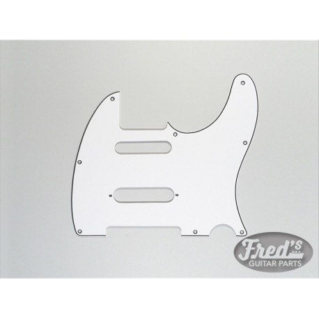 TELE CUT FOR STRAT IN MIDDLE WHITE 3-PLY 8 H .090