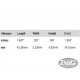 BLACK TUSQ XL® SILLET DE TÊTE FOND PLAT 44.8 x3.3 x 6.5mm E-e 34.6mm