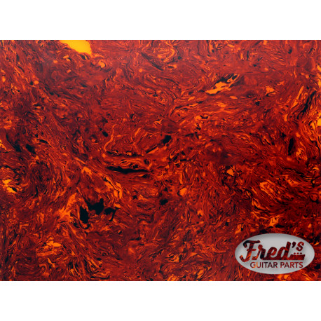 MATIERE BRUTE CELLULO POUR GUITARE ACOUSTIQUE (300 x 250 x 1mm) RED TORTOISE