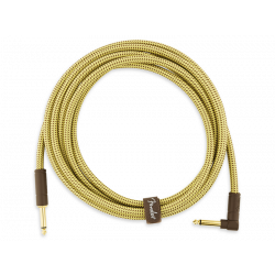 FENDER® DELUXE SERIES INSTRUMENT CABLE DROIT/COUDE 10ft (3 M) TWEED