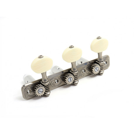 GOTOH® 35AR510M MACHINE HEADS CLASSIC IVORY BUTTONS ROLLER POSTS (1:16) X-NICKEL