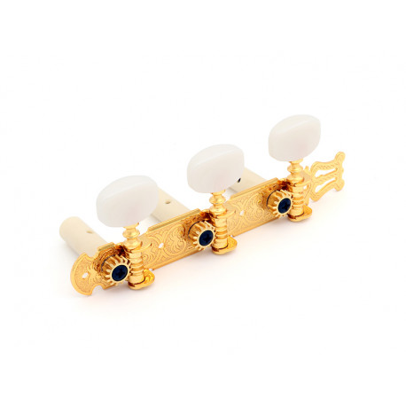 DER JUNG® MACHINE HEADS LYRA FOR CLASSICAL GUITAR PEARL BUTTONS GOLD