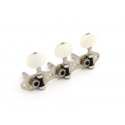 DER JUNG® MACHINE HEADS SLOTTED HEADSTOCK 3+3 NICKEL HAUSER PEARL BUTTONS
