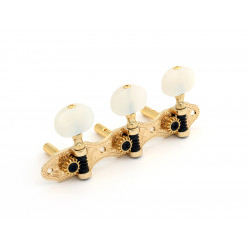 DER JUNG® MACHINE HEADS SLOTTED HEADSTOCK 3+3 GOLD HAUSER PEARL BUTTONS