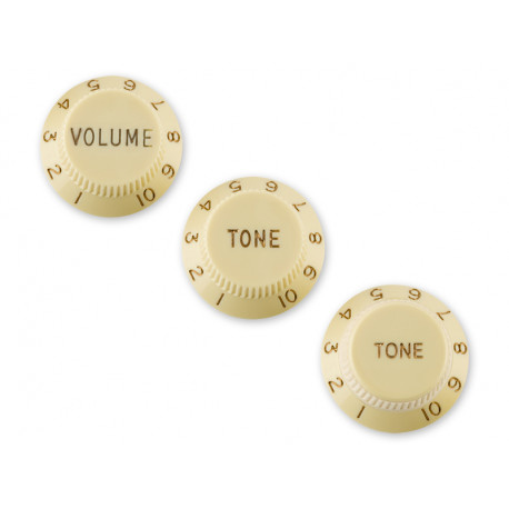 Stratocaster® Knobs, Aged White (Volume, Tone, Tone) (3) Left-Handed