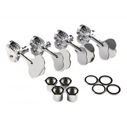 Deluxe F Stamp Bass Tuning Machines, (4), Chrome