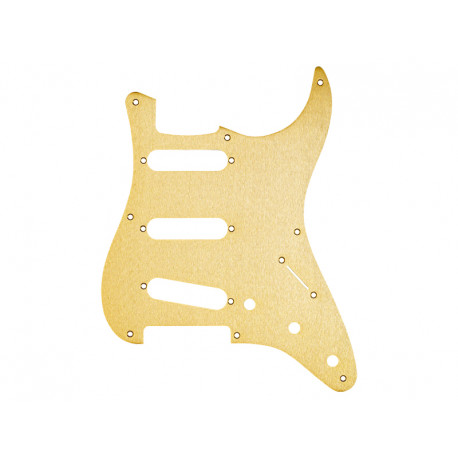 Pickguard, Stratocaster® S/S/S, 8-Hole Mount, Gold Anodized Aluminum, 1-Ply