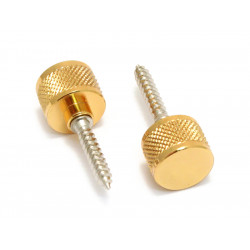 Strap Buttons, Most Gretsch® Guitars, with Mounting Hardware, Gold (Pair)