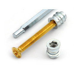 NECTITE® BOLT-ON NECK SCREWS AND INSERTS 45mm M5 GOLD (4 PCS)
