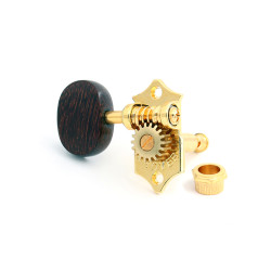 GROVER® MACHINE HEADS 3+3 VINTAGE STA-TITE® ROSEWOOD BUTTON 1:18 GOLD