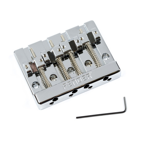 Fender® HiMass™ 4-String Bass Bridge Assembly With Zinc Saddles, Chrome