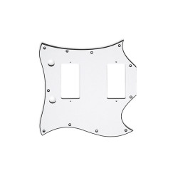 W.D MUSIC® GRANDE PLAQUE DE PROTECTION POUR GIBSON® SG® 2.28mm 3 PLIS BLANC