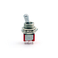 MINI SELECTEUR ON-ON FORMAT TOGGLE FILETAGE 12mm CHROME