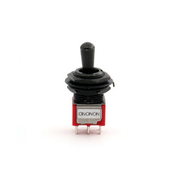 MINI SELECTEUR ON-ON-ON FORMAT TOGGLE FILETAGE 12mm NOIR