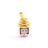 MINI TOGGLE SWITCH ON-ON 12mm THREAD GOLD