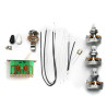 STRAT WIRING KIT (METRIC POTS, JACK, SWITCH, WIRE, CAPS,ETC)