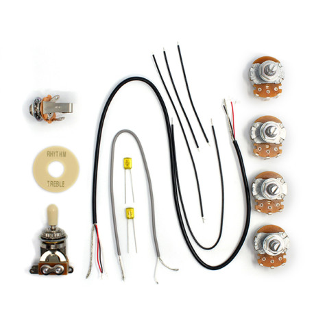 LP WIRING KIT (METRIC POTS, JACK,TOGGLE,CAPS, CREAM KNOB et PLATE)