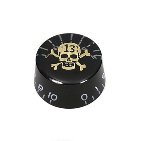 LP BOUTON PLEXI-CYLINDRIC BLACK + SKULL (2)