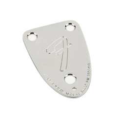 FENDER® 70S VINTAGE-STYLE 3-BOLT F STAMPED GUITAR NECK PLATE CHROME