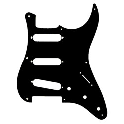 PICKGUARD STRAT 57' SSS 1 PLY US POTS BLACK (1.6mm)