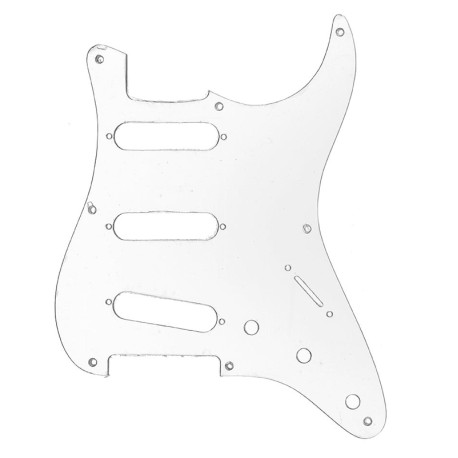 PICKGUARD STRAT CLEAR ACRYLIC 8H