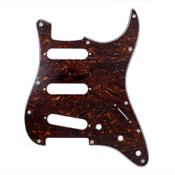 PICKGUARD STRAT STANDARD SSS 11 HOLES US POTS 3 PLY TORTOISE (2.4mm)