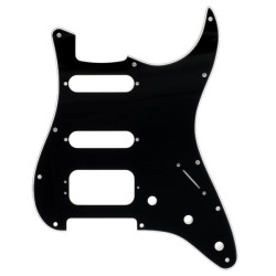 Pickguard, Stratocaster® H/S/S, 11-Hole Mount (3-Screw Mount HB), 3-Ply, Black