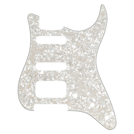 Pickguard, Stratocaster® H/S/S, 11-Hole Mount, Aged White Moto, 4-Ply