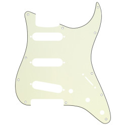 Pickguard, Stratocaster® S/S/S, 11-Hole Mount, Mint Green MG/B/MG 3-Ply