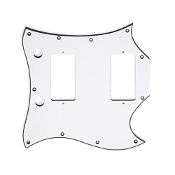 W.D MUSIC® GRANDE PLAQUE DE PROTECTION POUR GIBSON® SG® 2.28mm 3 PLIS BLANC