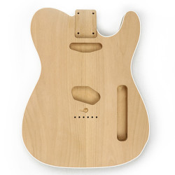 HOSCO® BODY FOR TELE® ALDER WITH WHITE BINDINGS SANDED UNFINISHED