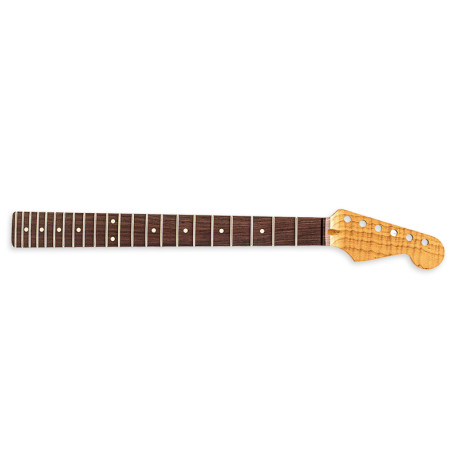 ALL PARTS® NECK STRAT® RADIUS 12"-16" ROSEWOOD / ROASTED FLAME MAPLE UNFINISHED