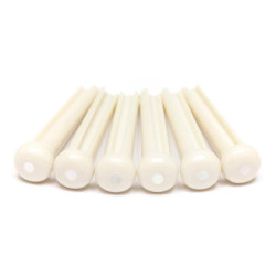 TUSQ® TRADITIONAL STYLE BRIDGE PINS WITH MOP DOT 5.1mm WHITE (6pcs)