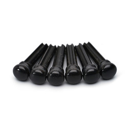 BRIDGE PIN EBONY SLOTTED NO DOT (BULK PACK 30PCS)