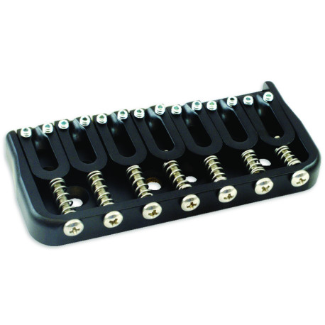 HIPSHOT® FIXED GUITAR BRIDGE 0.175" HEIGHT 7 STRINGS (STRING THROUGH) BLACK