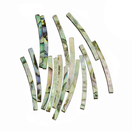 CURVED PURFLING INLAYS LAMINATED ABALONE 1.6 x 1.6 x 25mm (15pcs)