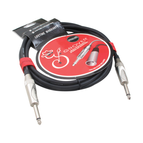 GROVER NOISELESS GUITAR CABLE BLACK-NICKEL 3 M (10')