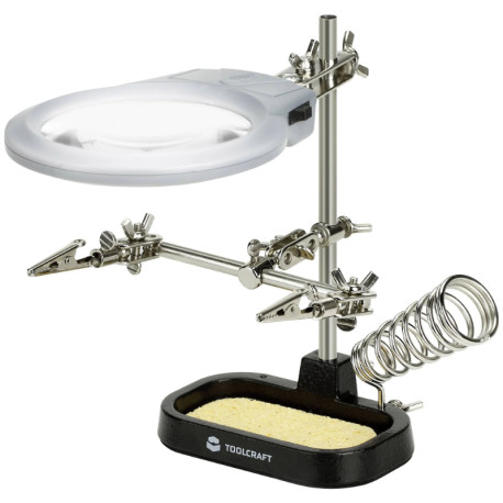 3RD HAND WELDING STAND WITH MAGNIFYING GLASS LED LIGHTING
