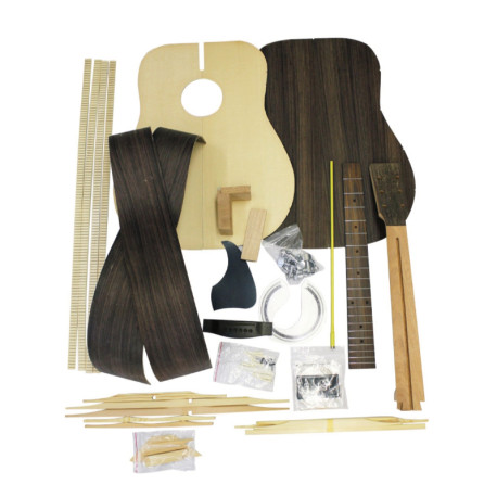 HOSCO® KIT GUITARE ACOUSTIQUE TYPE DREADNOUGH ÉPICÉA / PALISSANDRE