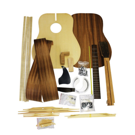 HOSCO® KIT GUITARE ACOUSTIQUE TYPE DREADNOUGH ÉPICÉA / ACAJOU