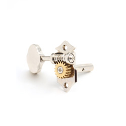 KLUSON® MACHINE HEADS SLOTTED HEADSTOCK 3+3 BUTTERBEAN BUTTON NICKEL