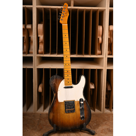 MARCEAU GUITARS® ELEGANTE SWAMP ASH 3 TONE SUNBURST HEAVY RELIC