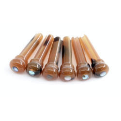 ! DISCONTINUED ! BRIDGE PINS ACOUSTIC GUITAR 5.1mm TORTOISE / ABALONE DOT (6pcs)